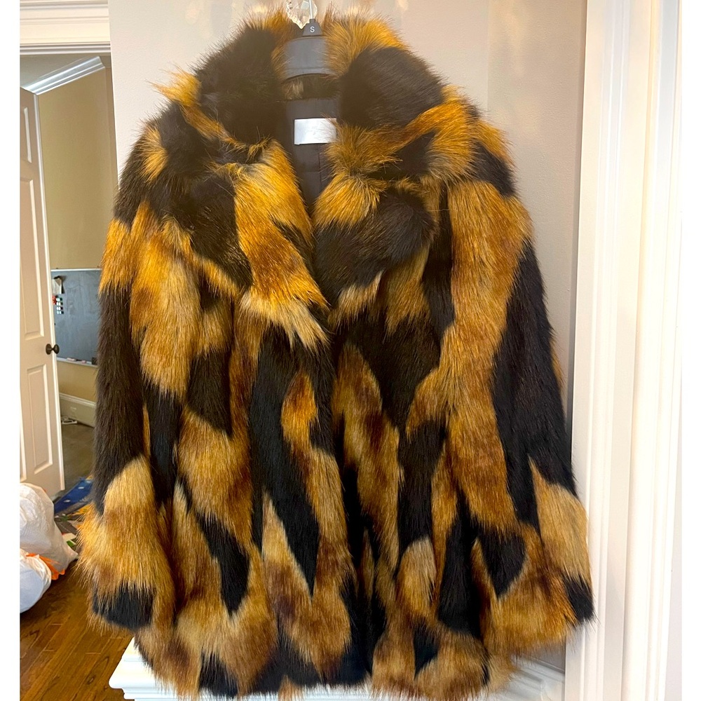 7 For All Mankind,  X-Small, faux Fur coat, never worn